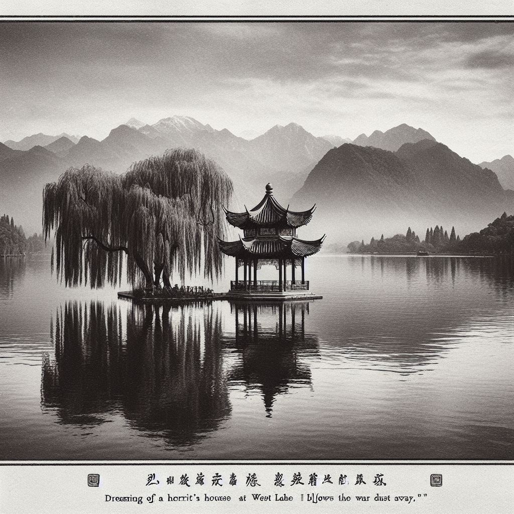 东风吹落战尘沙，梦想西湖处士家； Poster