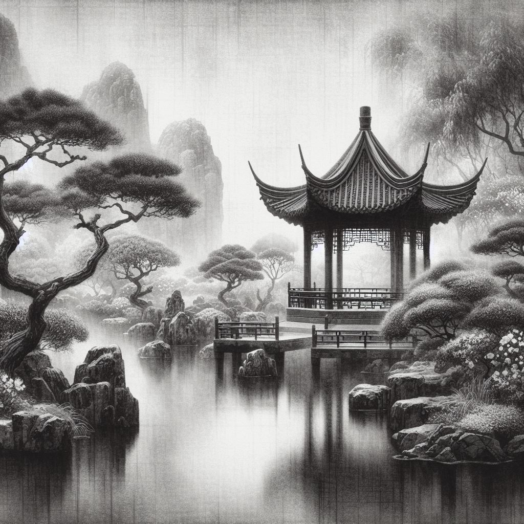 云收雨过波添，楼高水冷瓜甜，绿树阴垂画檐。